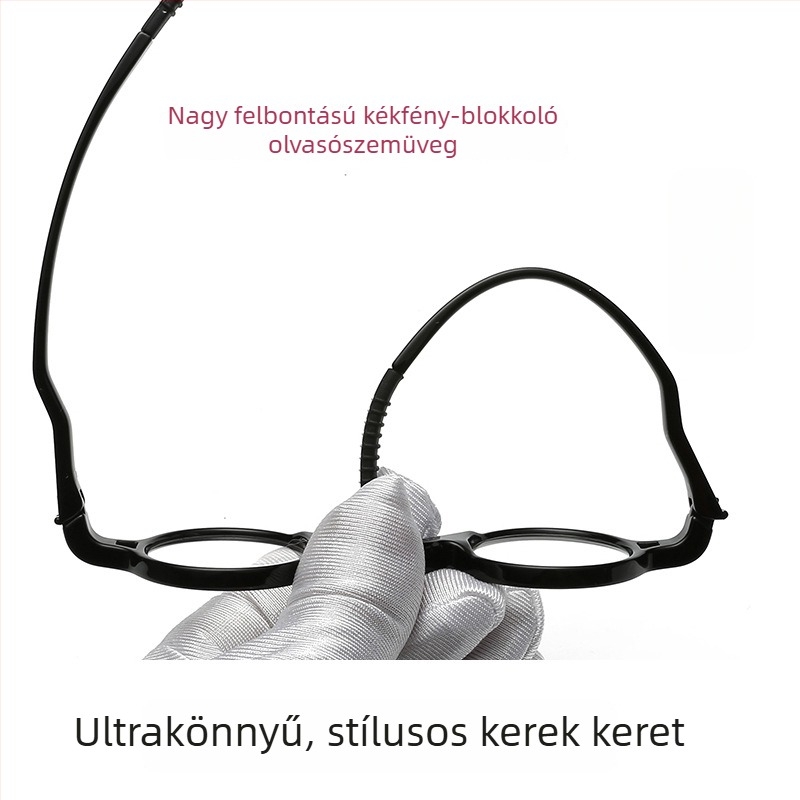 8087 modell körkörös olvasószemüveg, kékfény elleni védelem, TR90 keret, gyantából készült lencsék, aszférikus lencsék, retro irodalmi‑művészeti stílus