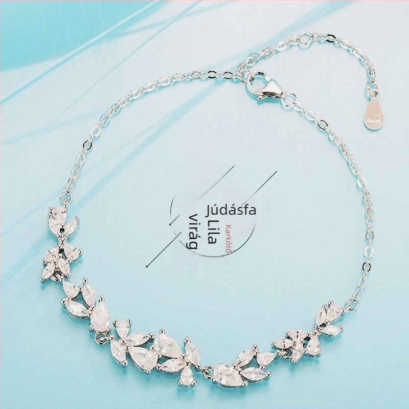 Női karkötő a Wisteria Flower sorozatból - Bai Jinrui, réz, gyémántbevont