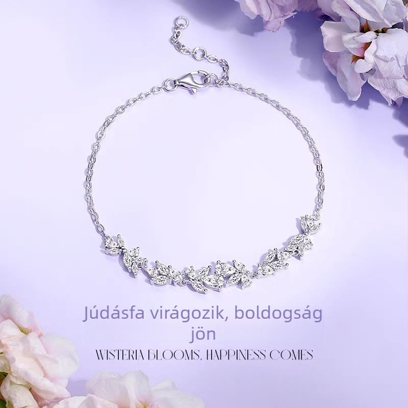 Női karkötő a Wisteria Flower sorozatból - Bai Jinrui, réz, gyémántbevont