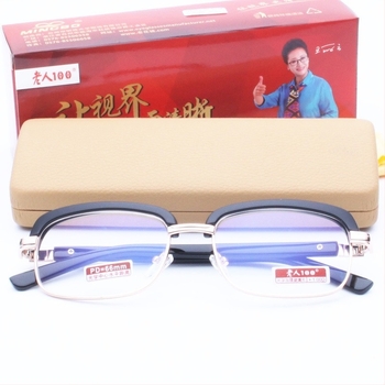 Olvasószemüveg - teljes keret, fém-plasztik keret, retro stílus, közelre látás támogatása időseknek