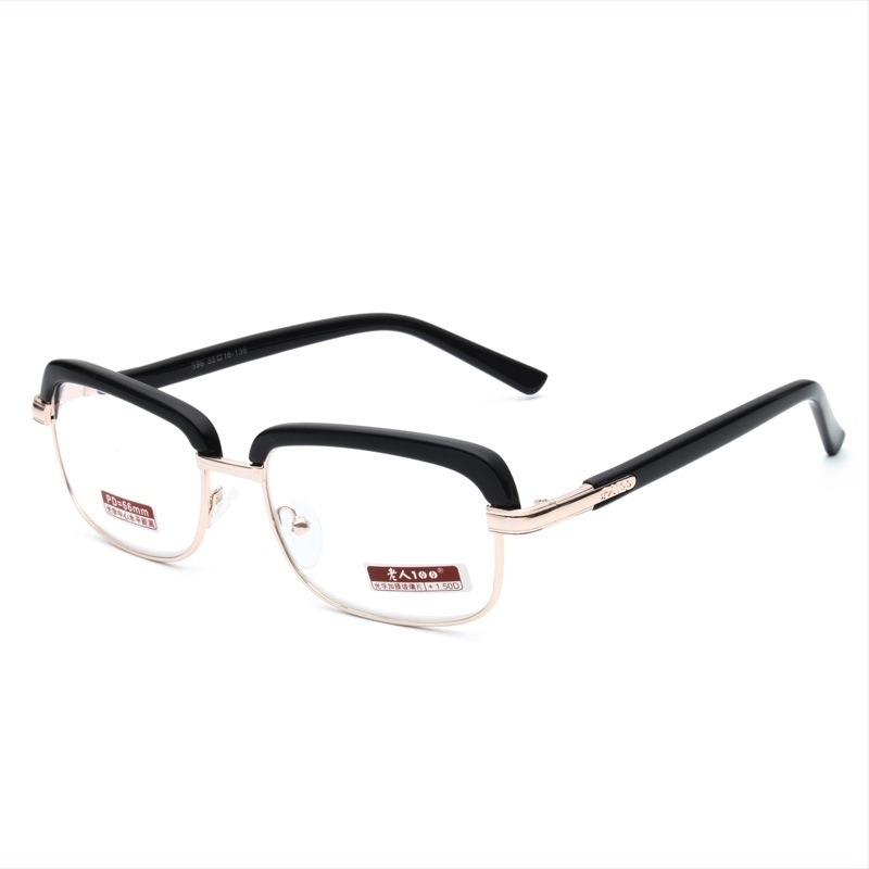 Olvasószemüveg - teljes keret, fém-plasztik keret, retro stílus, közelre látás támogatása időseknek