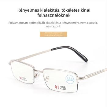 Olvasószemüveg fém félkeretes kerettel, lencsék műgyantából és kékfény elleni védelemmel — Sasaki Peak