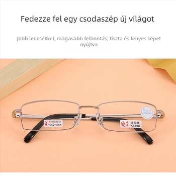 Olvasószemüveg fém félkeretes kerettel, lencsék műgyantából és kékfény elleni védelemmel — Sasaki Peak