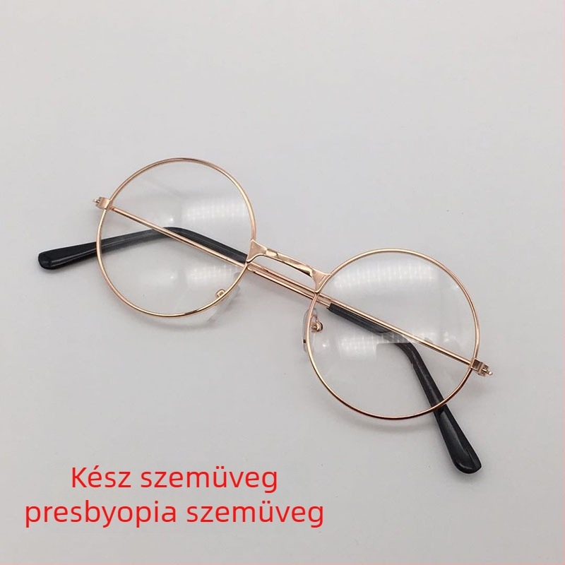Kerek fémkeretes olvasószemüveg presbiopia számára, vintage stílus, uniszex