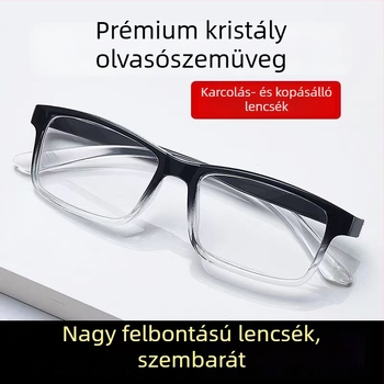 Férfi olvasószemüveg, hordozható, ultra könnyű, kopásálló, magas minőségű ovális keret.