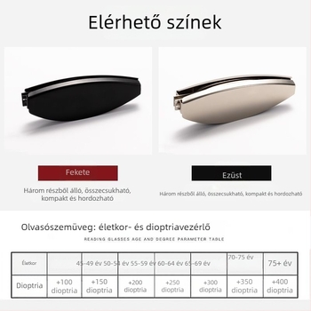 Zsebbe foldozható olvasószemüveg férfiaknak és nőknek, középkorúaknak és idősöknek, kékfény elleni, hordozható, ütésálló, nyomásálló