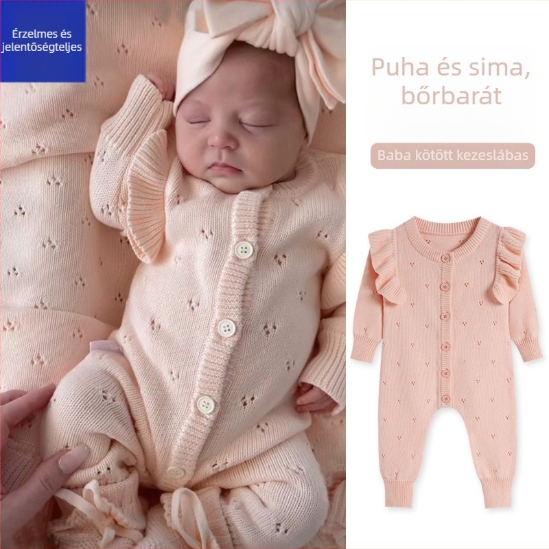 Bébi kötött overál ősz-tél, uniszex, hosszú ujjú