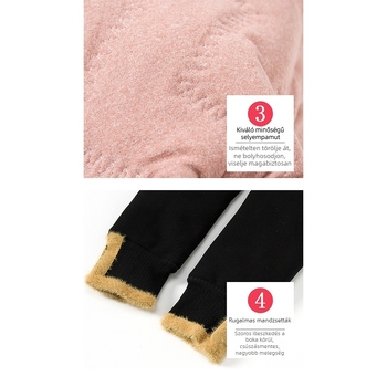Téli gyerekeknek készült selyem-pamut keverék leggings fleece béléssel, extra vastag a melegért, egyrészes kialakítás