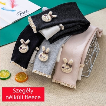 Gyerekek téli fleece-bevonat nadrág, 80% pamut, hosszú fazon, 3–8 éveseknek