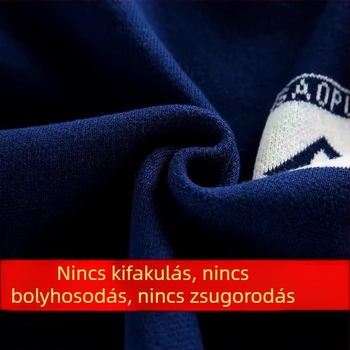 Gyerekeknek szóló gyapjú kötött pulóver, kerek nyakú, hosszú ujjú, 95% gyapjú, Cartoon betűk mintázat, 8–15 évesek