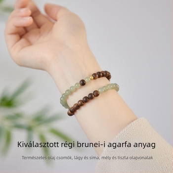 Agarwood karkötő, retro stílus, geometriai forma, kézzel készített, 2025 tavasza