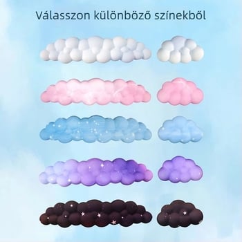 Irodai csuklótámasz, szilikon, vízálló, felhő ihletésű dizájn, 330 g
