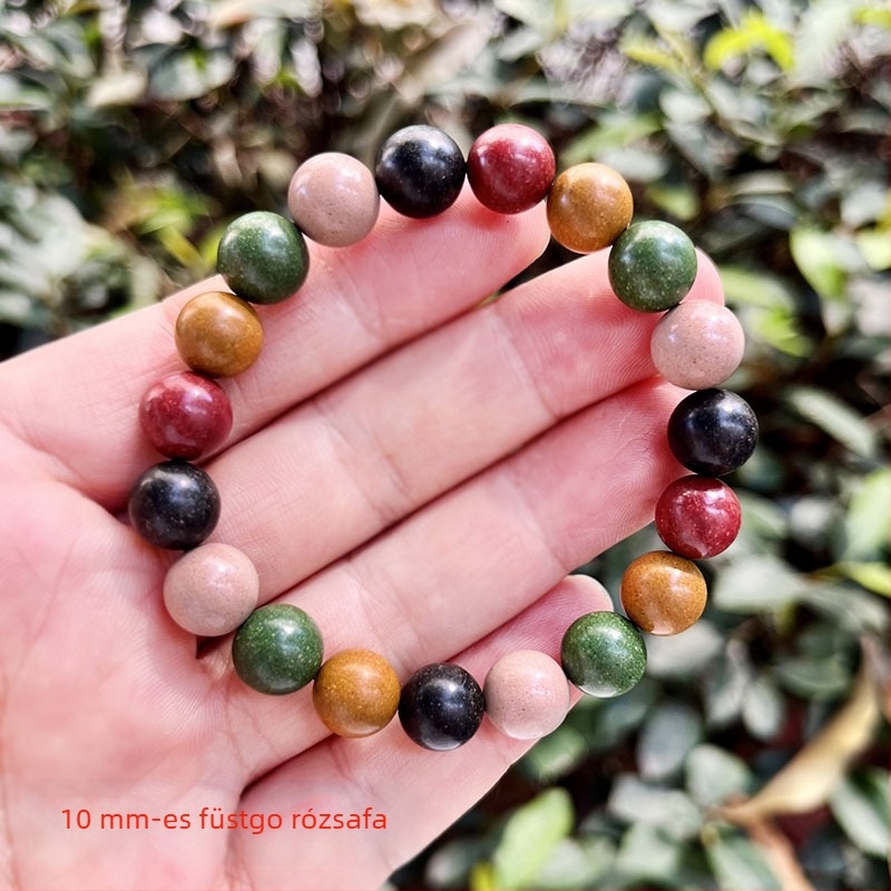 Ősi kézzel készített öt elem füstgyöngy karkötő, uniszex, új kínai stílus, kör alakú forma, gépi formázás, 19 darab