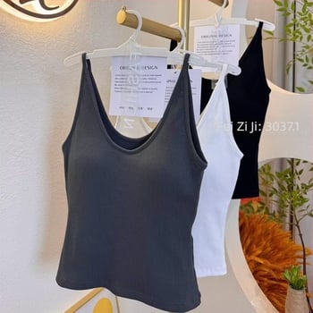 Női pamut-keverék ujjatlan top 30–50% pamut, vest-stílus, kerek nyakú, közepes súlyú anyag 141–160 g/m²