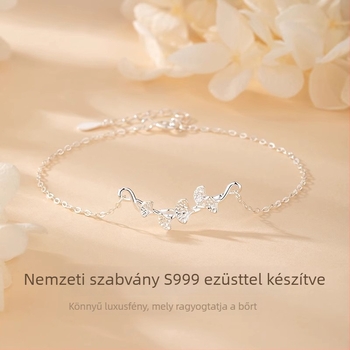 Ginkgolevél ezüst karkötő nőknek, S999 tiszta ezüst, 2025 tavasz modell, elektroplattált