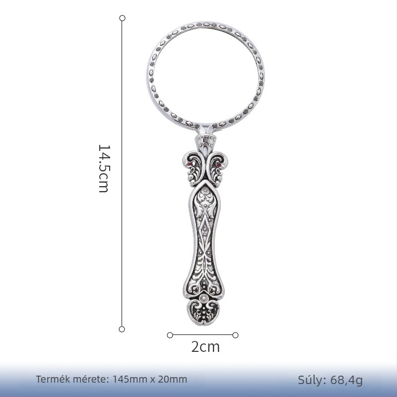 Retro nagyító nagy felbontású lencsével, hordozható, kézben tartható, olvasáshoz