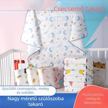 Újszülött körbefogó törölköző 100% pamutból, állat- és rajzfilm mintákkal