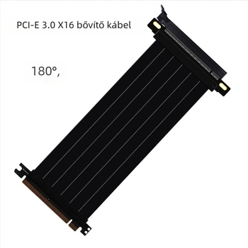 PCIe 3.0 GPU-extendáló kábel, patch kábel, PCIe x16, 180° és 90°-os szögek, CX26 modell, 16GB adatátvitel