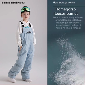 Bib sí nadrág felnőtteknek és gyerekeknek – professzionális síruha férfiak és nők számára, vízálló, szélálló, légáteresztő, vastag szigetelés, anyag: poliészter 73% pamut 27%