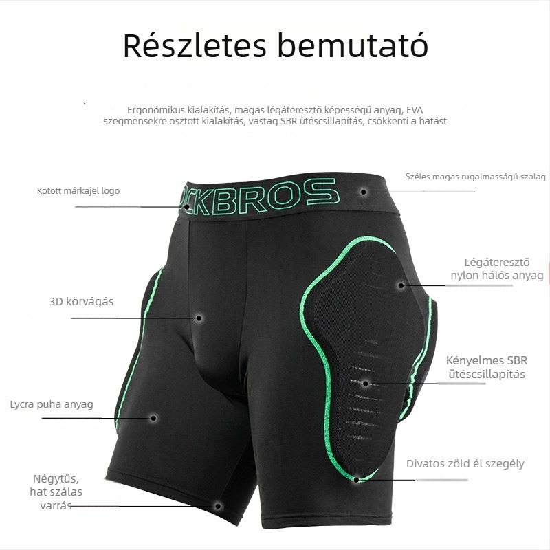 Sívédő csípő rövidnadrág - uniszex (anyag Nylon Brush Lycra; bélés Nylon mesh; töltet 10 mm hab; havas sportokra)