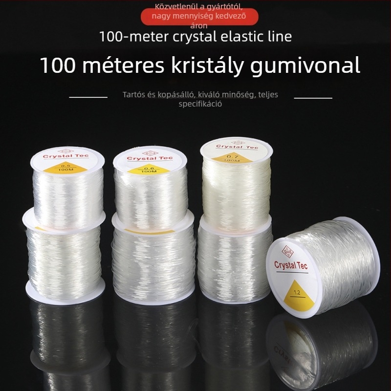 TPU kristályos elasztikus zsinór, 100 m, átlátszó gyöngyös karkötő DIY-hez