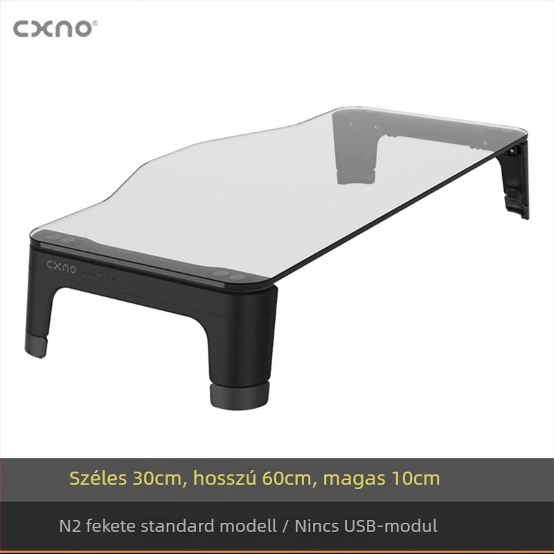 CXNO N2600 MAX emelő monitorállvány USB bővítéssel, műanyag asztali kijelzőtartó és billentyűzet‑tálca