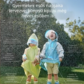 Kerékpáros esőkabát PVC anyagból, PU vízálló ragasztó réteg, normál vastagság, újrahasználható