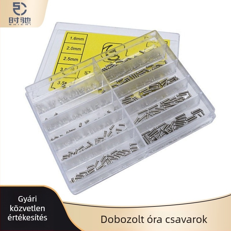 Óra hátsó fedél csavarok – Time Chi rozsdamentes acél Phillips csavarok, dobozos készlet, 1 db, óraszervizhez