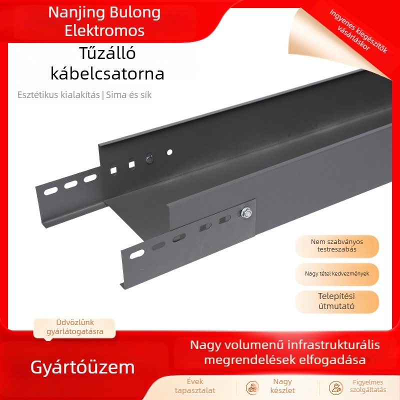 Tálcás kábelhíd rendszer Bulong Electric — galvanizált/alumínium/rozsdamentes acél anyagból, testre szabható, ideális nagyüzletekben, parkolókban, számítógépes termekben, iskolákban és gyárakban