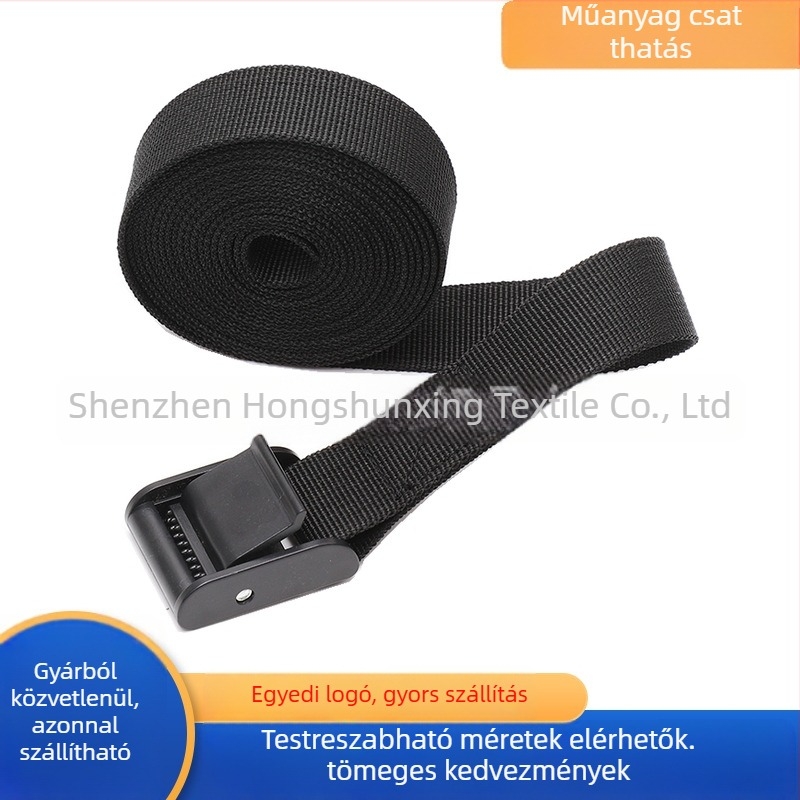 Rögzítő heveder – PP műanyag feszítő, állítható, poggyászhoz, táskákhoz, sátrakhoz – Hongshunxing