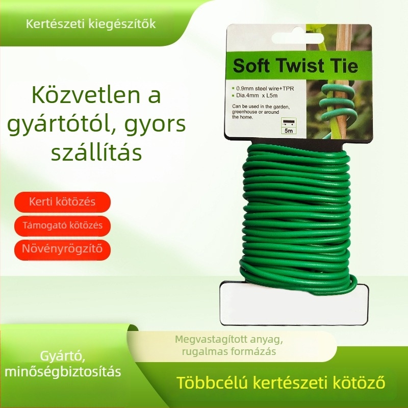 Testreszabott műanyag bevonatú kerti kötődrót; ideális futónövényekhez és más növényekhez, vasdrótos támasz és kötöző zsinór a tájépítéshez.