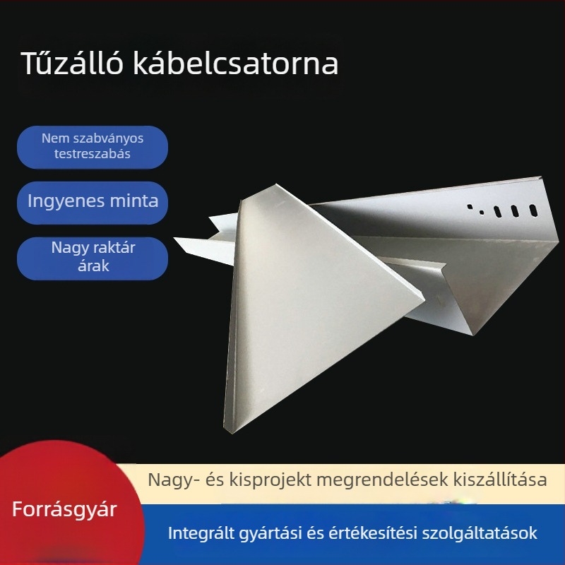 Csatornaszerű kábelhíd galvanizált lemezből — tűzvédelmi rendszerhez, Zhongji Pengzheng márka, kód 008