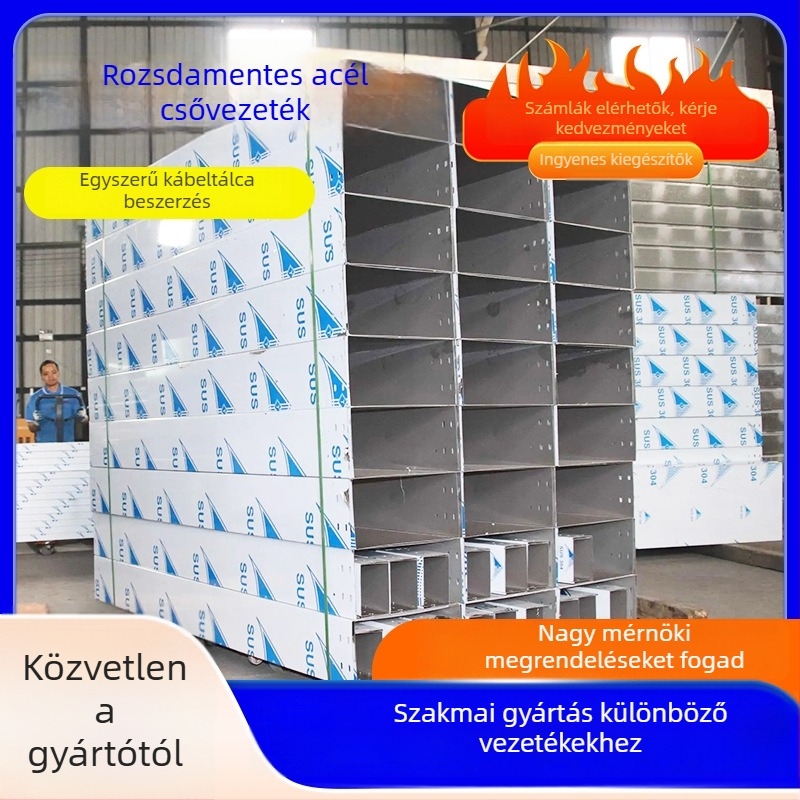 304 rozsdamentes acél kábelhíd, egyedi feldolgozás, tűzálló galvanizálás, konfigurálható modellek, alkalmas föld alatti parkolókhoz és elektromos berendezésekhez