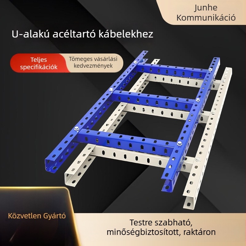 Testreszabható belső kábelrendező rozsdamentes acélból, trapéz keresztmetszet, U-alakú keret, elektromos és távközlési helyiségekhez