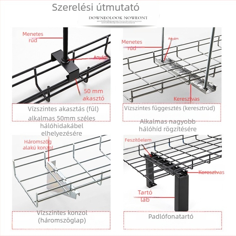 Termék típusa: Kábelhíd keret típusú truss, galvanizált, nyitott kivitel, számítógépterem/adatközpont/kommunikációs helyiségekhez, ISO 9001, testreszabás elérhető