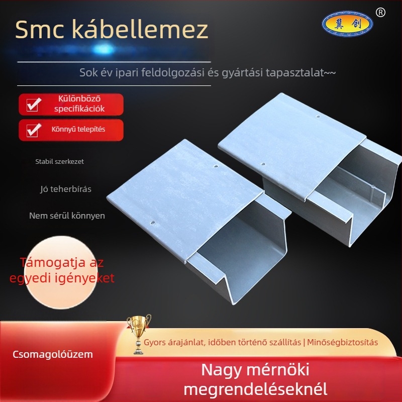 SMC-kompozit kábelcsatorna és kábeldoboz, létra típusú híd, tűzálló és lángálló, nagysebességű vasúti kábelezéshez, testre szabható