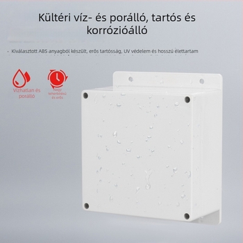 Kültéri IP65 vízálló elosztó doboz fülös felületre szerelhető ABS műanyagból, terminálokkal, falra csavarozható