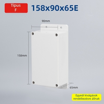 Kültéri IP65 vízálló elosztó doboz fülös felületre szerelhető ABS műanyagból, terminálokkal, falra csavarozható