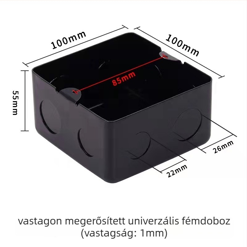 Beépített pop-up rozsdamentes elektromos doboz háztartási használatra, sorozat D02, beépítés: beépített, fedél anyaga: vas, funkció: földelő alsó doboz