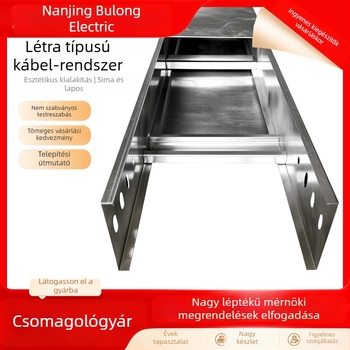 Bulong Electric létra típusú kábelcsatorna, galvanizált/ alumínium ötvözet/ rozsdamentes acél kivitel, testreszabható, nagy létesítményekhez (raktárak, parkolóházak, számítógépes szobák, iskolák, gyárak)