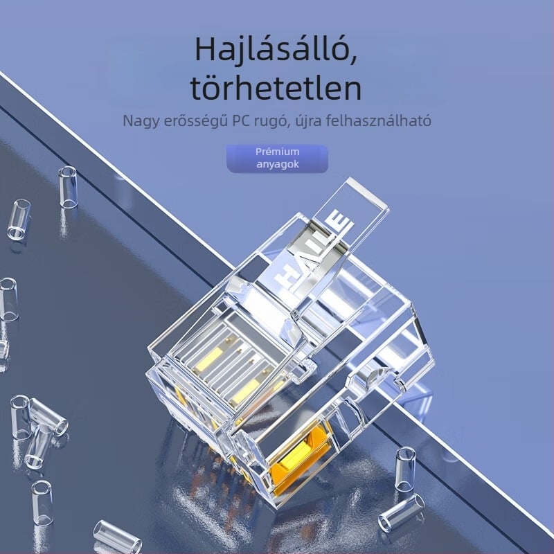 Telefonos kristályfej RJ11 6P4C HT-6P4C, HAILE – telefonkábelekhez, patch panelhez és ADSL osztóhoz