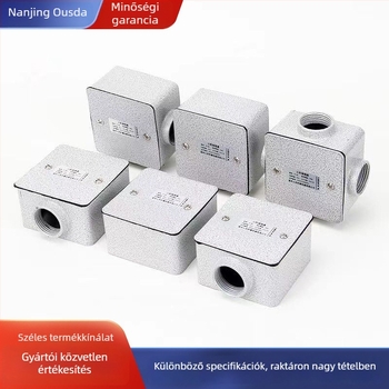 Öntött alumínium négyszögletes csatlakozódoboz, IP66 vízálló, kültéri használatra, menetméretek G1/2, G3/4, G1