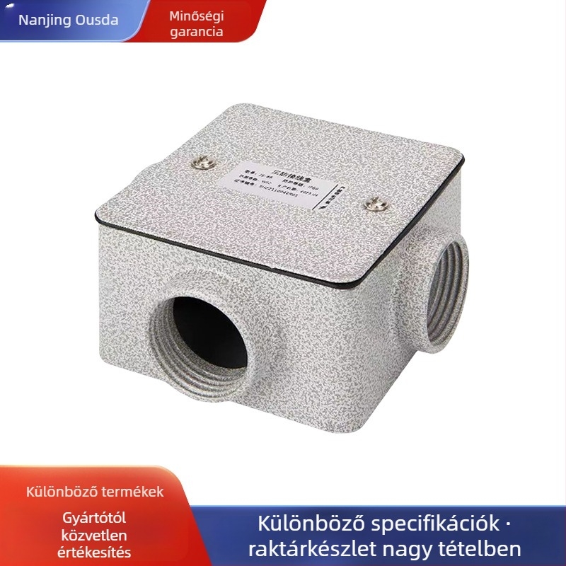 Öntött alumínium négyszögletes csatlakozódoboz, IP66 vízálló, kültéri használatra, menetméretek G1/2, G3/4, G1