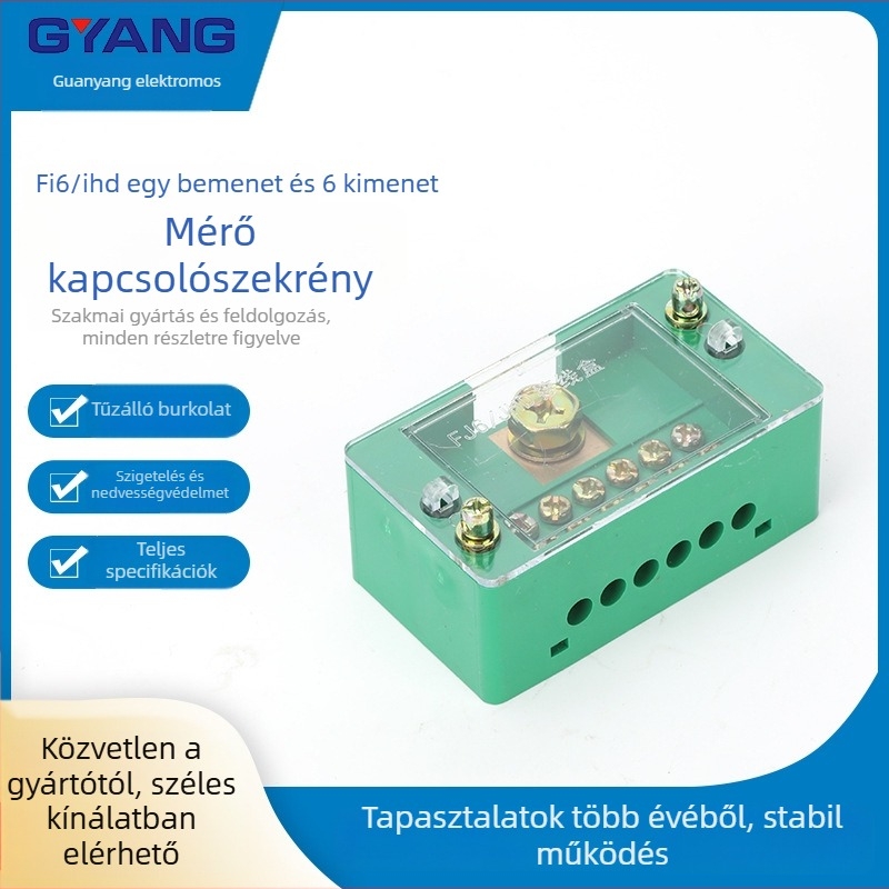 Mérőelosztó doboz, 1 bemenet, 6 kimenet, IP44, vízálló