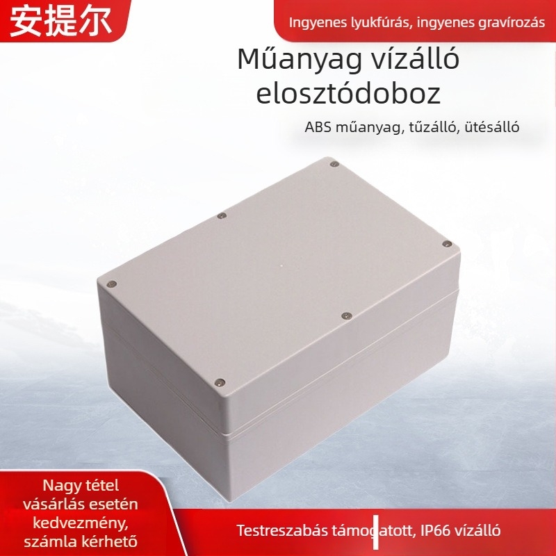 Műanyag elosztódoboz F1-3, IP67, kültéri vízálló és porálló, sarokba szerelhető, ABS műanyag