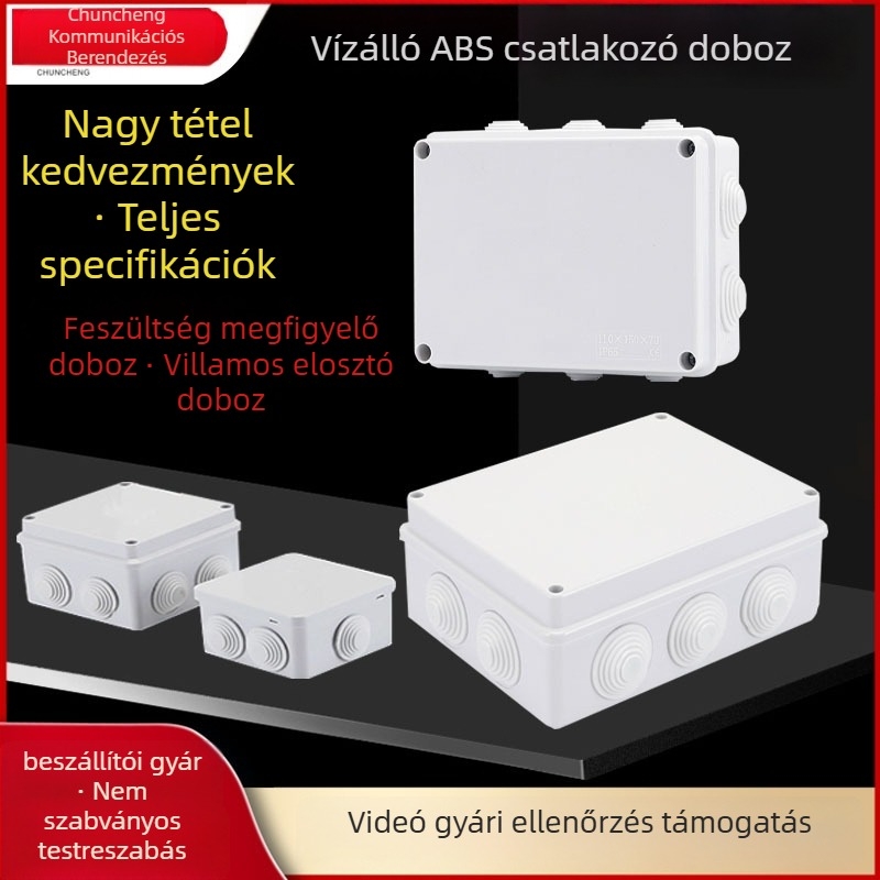 Kültéri perforált vízálló elosztódoboz ABS műanyagból — IP66, csavaros szerelés, elosztó doboz sorozat