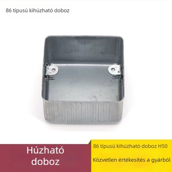 86-os típusú fém felületre szerelt kapcsoló–aljzat doboz, H40H50, vas burkolat, Hongwangda