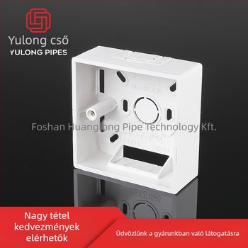 YLONG PVC vastagított 86 típusú kapcsoló- és dugaszolópanel felületre szerelt hátoldali dobozzal