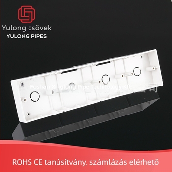 YLONG PVC vastagított 86 típusú kapcsoló- és dugaszolópanel felületre szerelt hátoldali dobozzal