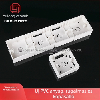 YLONG PVC vastagított 86 típusú kapcsoló- és dugaszolópanel felületre szerelt hátoldali dobozzal